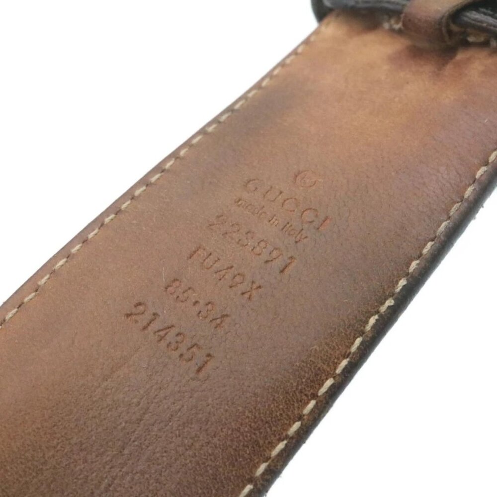 GUCCI GG Canvas Interlocking Belt PVC Leather Black Auth - Picture 8 of 10